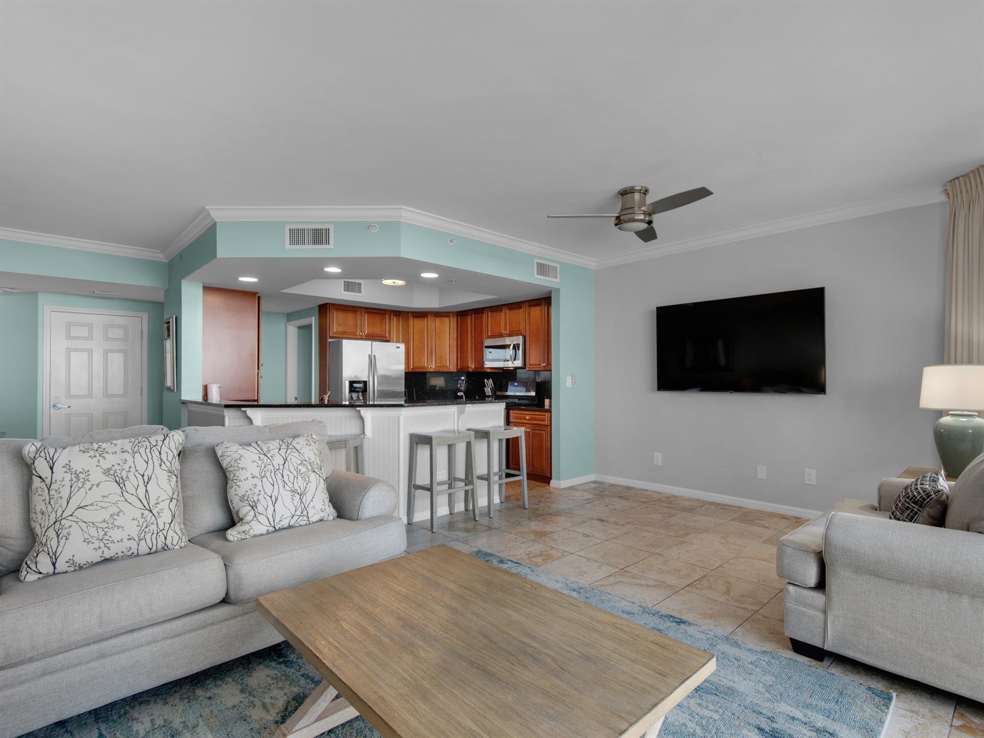 Living Area with Flat Screen TV
