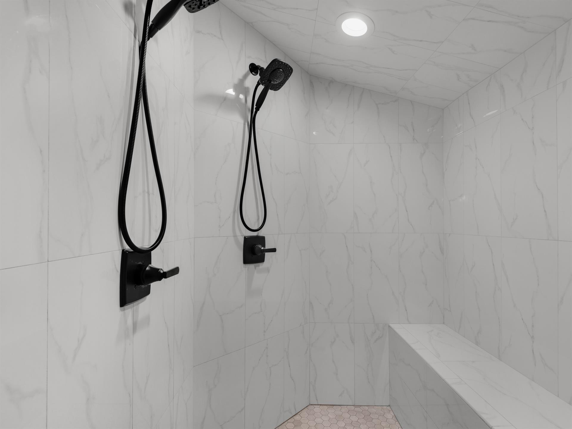 Beautiful Walkin Shower in Primary Bathroom