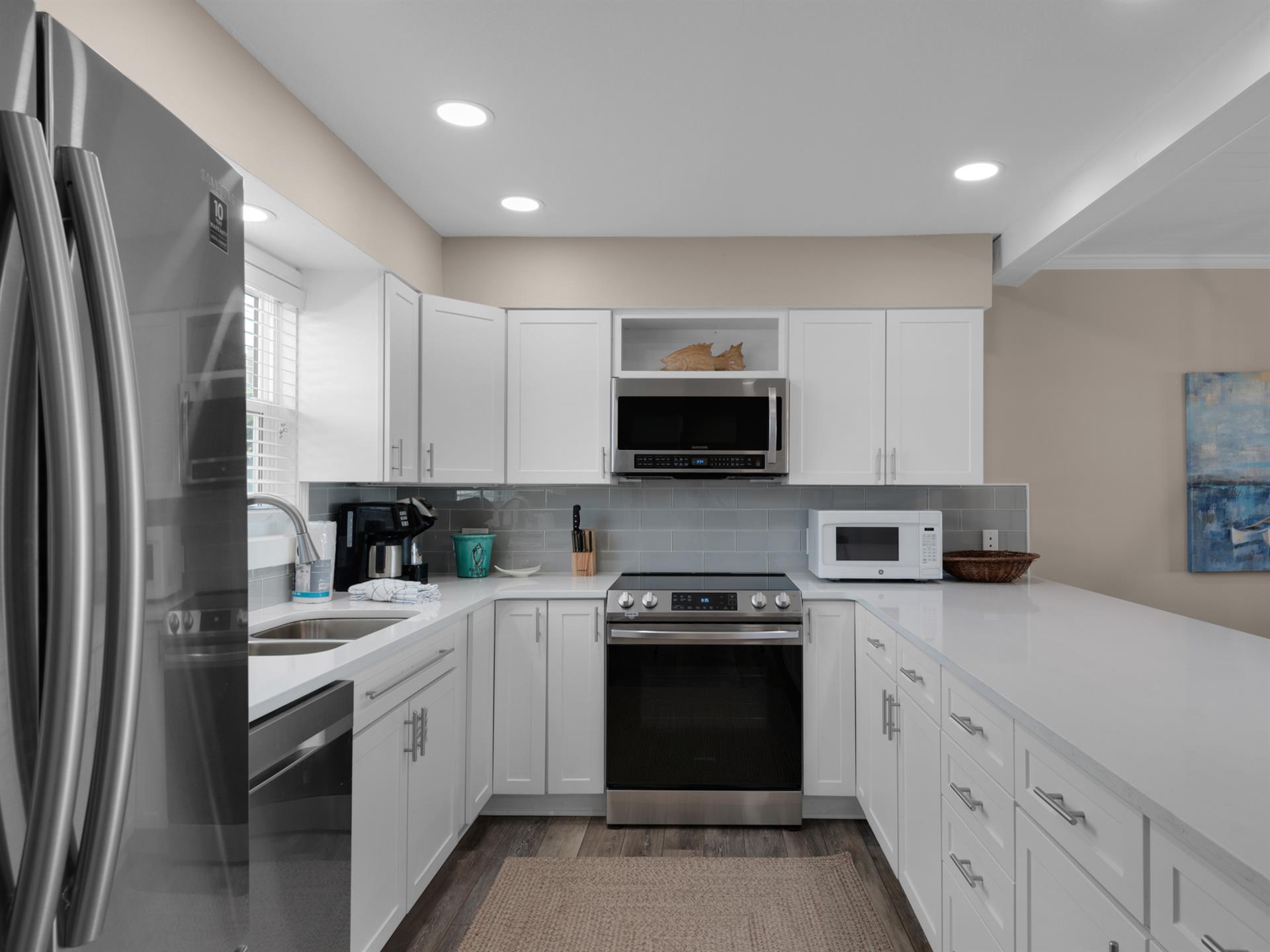 Open kitchen area with plenty of counter space