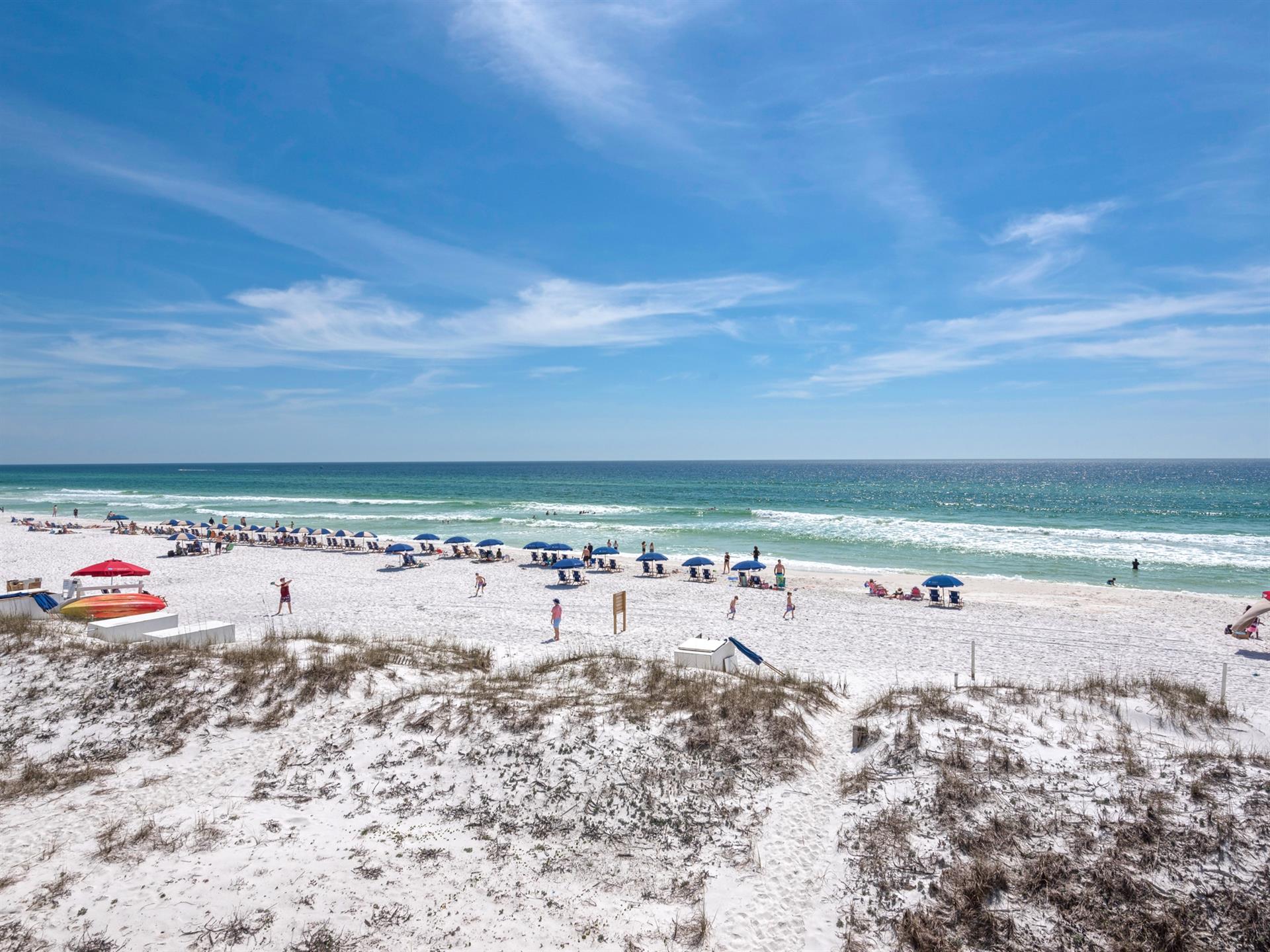 Gulf view and sugar white sandy beach
