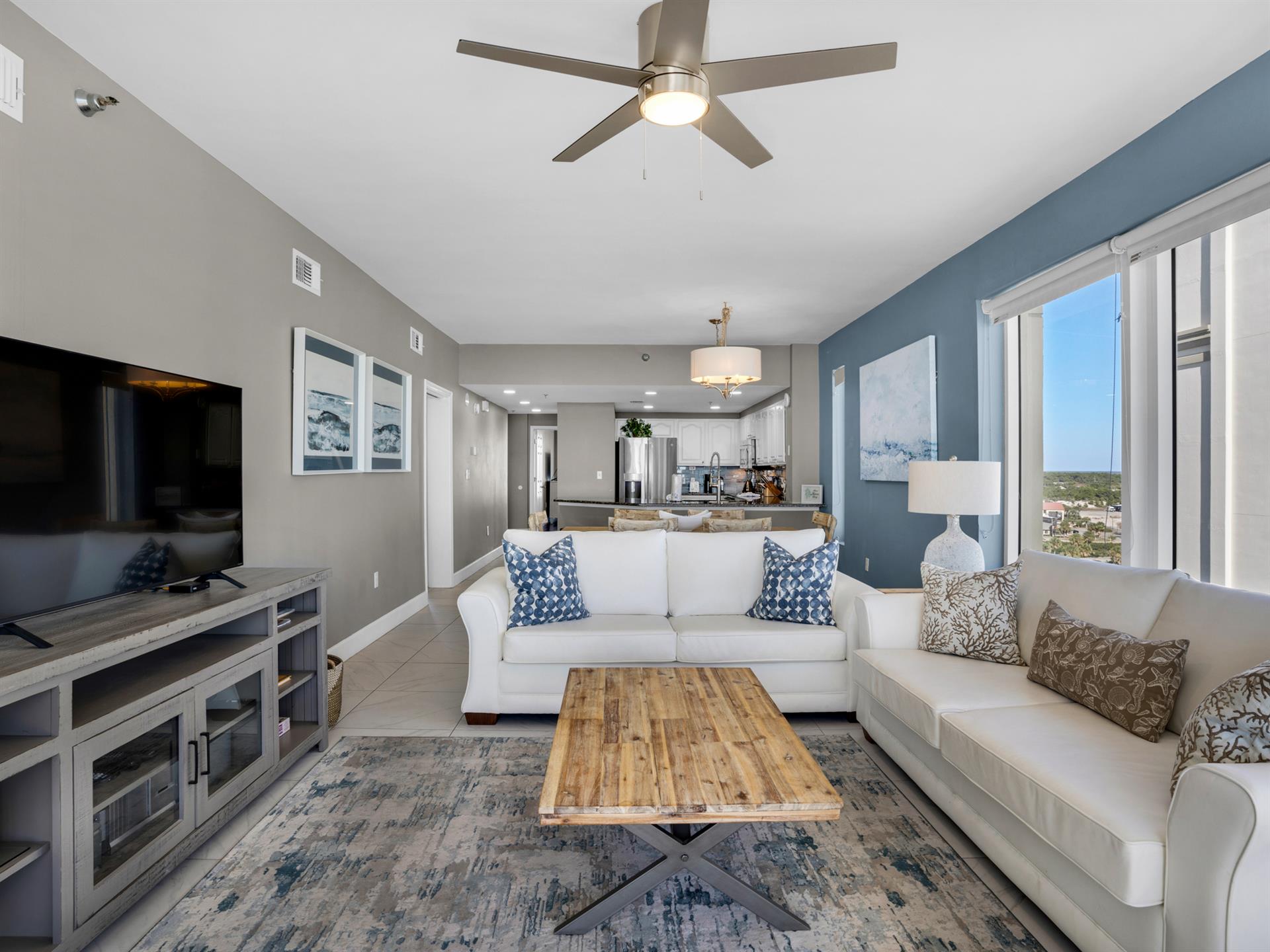 Living Area with Flat Screen TV