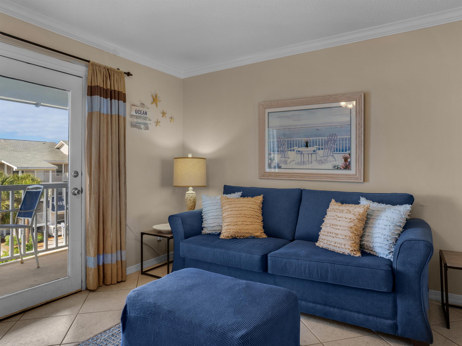 Living area with sleeper sofa