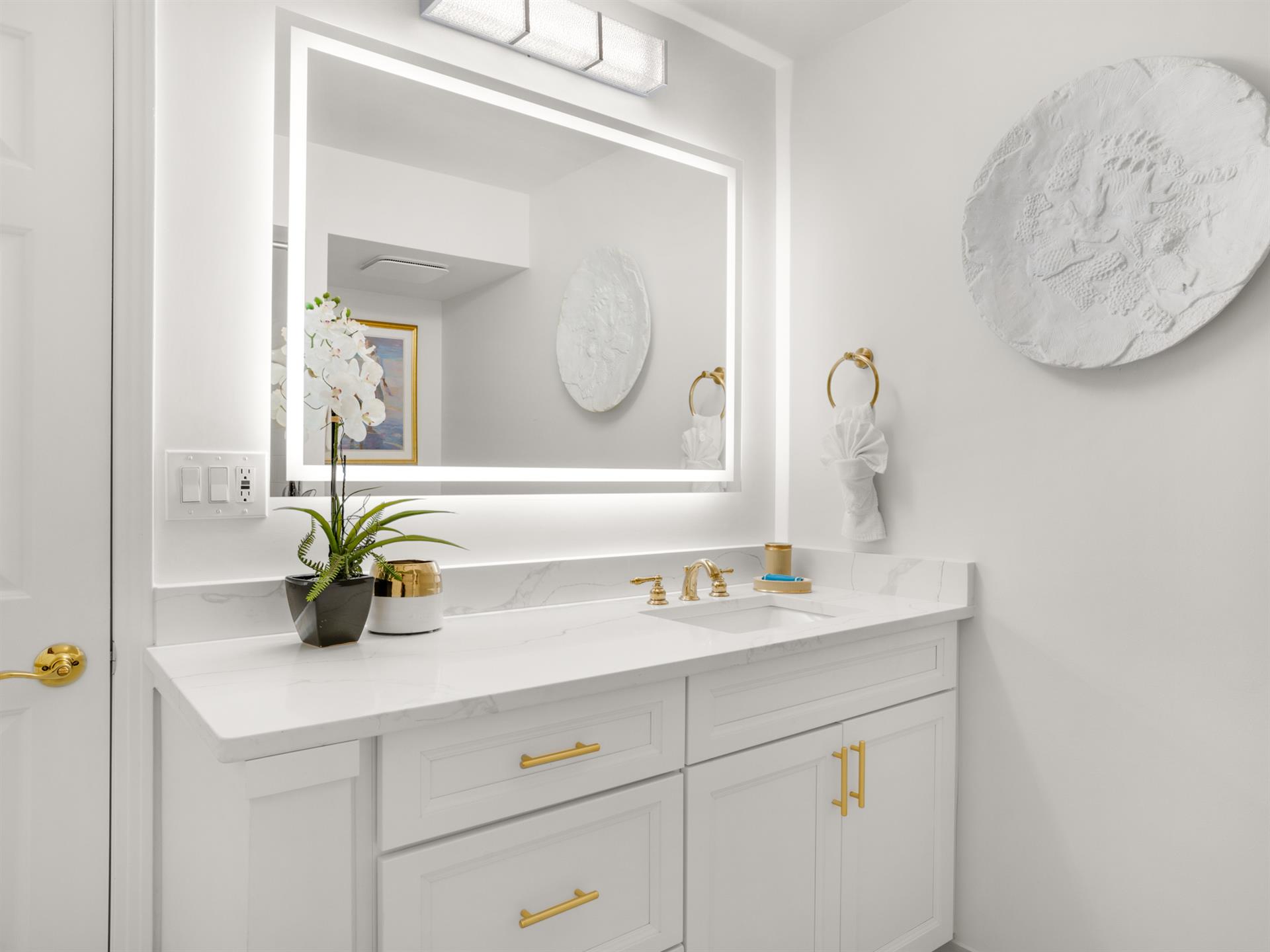 Touch Mirror in Guest Bathroom