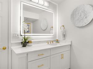 Touch Mirror in Guest Bathroom