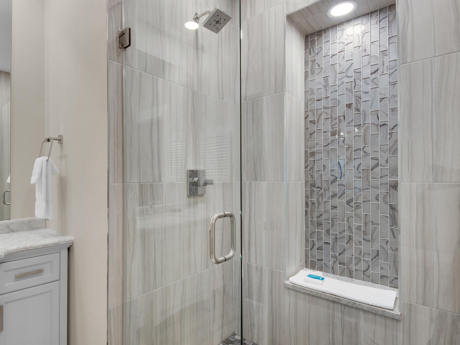 Beautiful Walk in Shower in Primary Bath