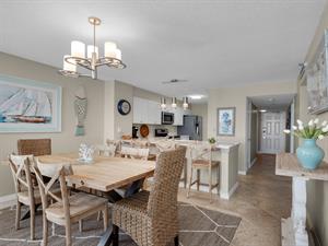 Dining area with view of kitchen