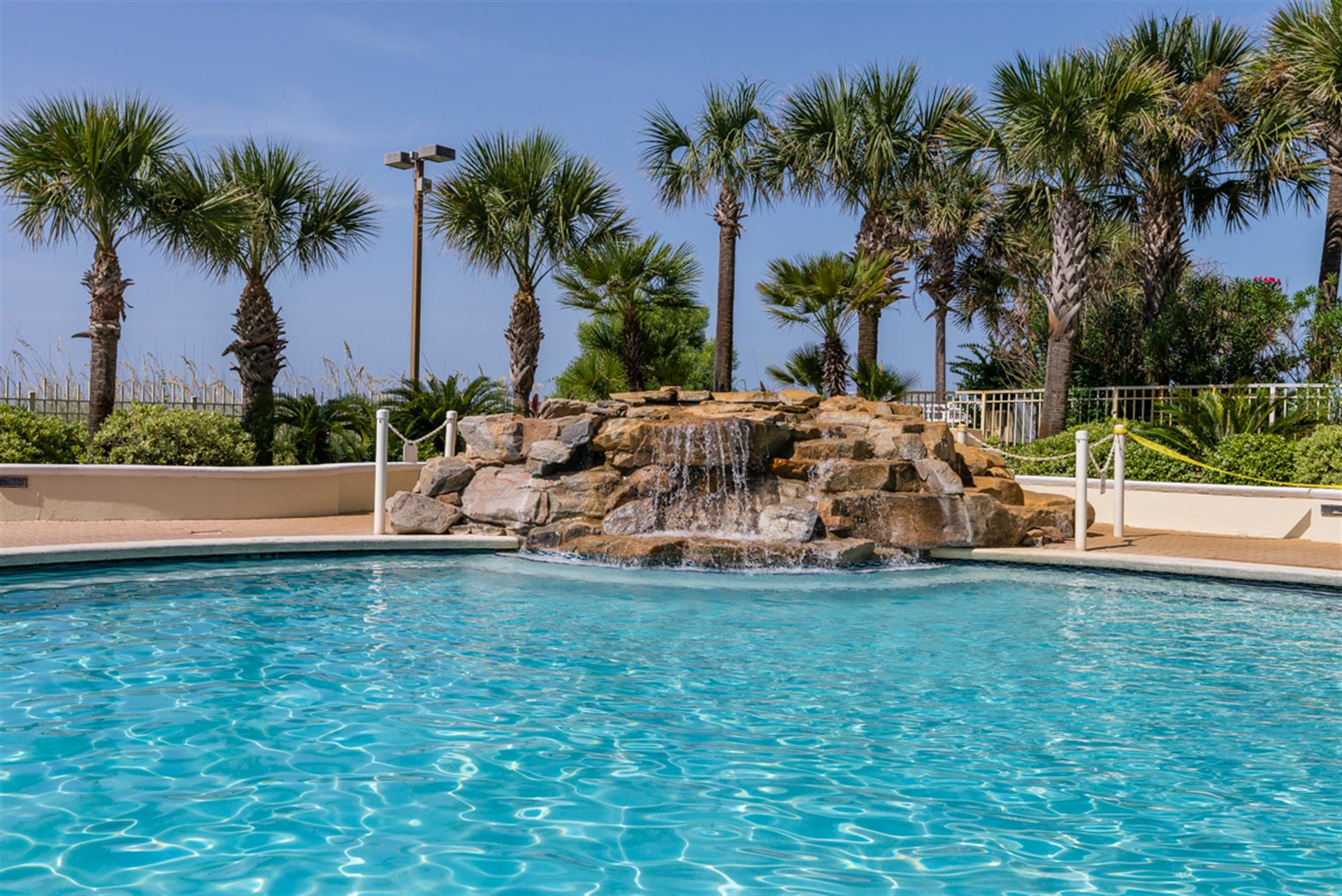 Unique Stone Waterfall at your Community Pool