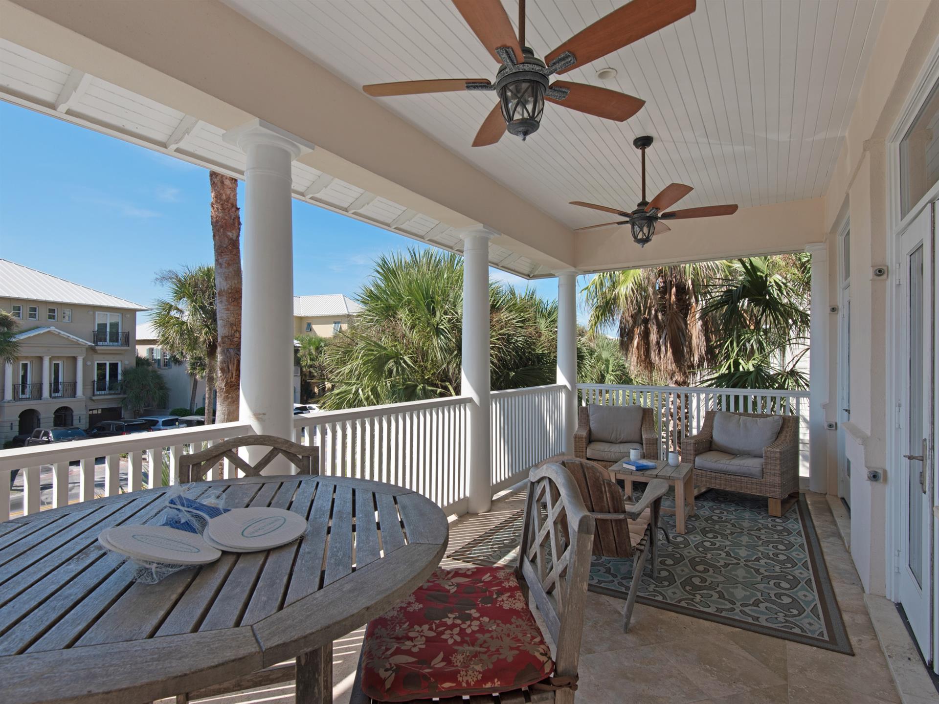 Balcony with plenty of seating  2nd floor