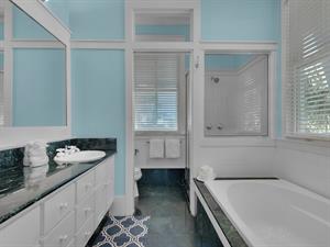 Private Primary bathroom with soaking tub not jetted and ealk in shower  2nd floor