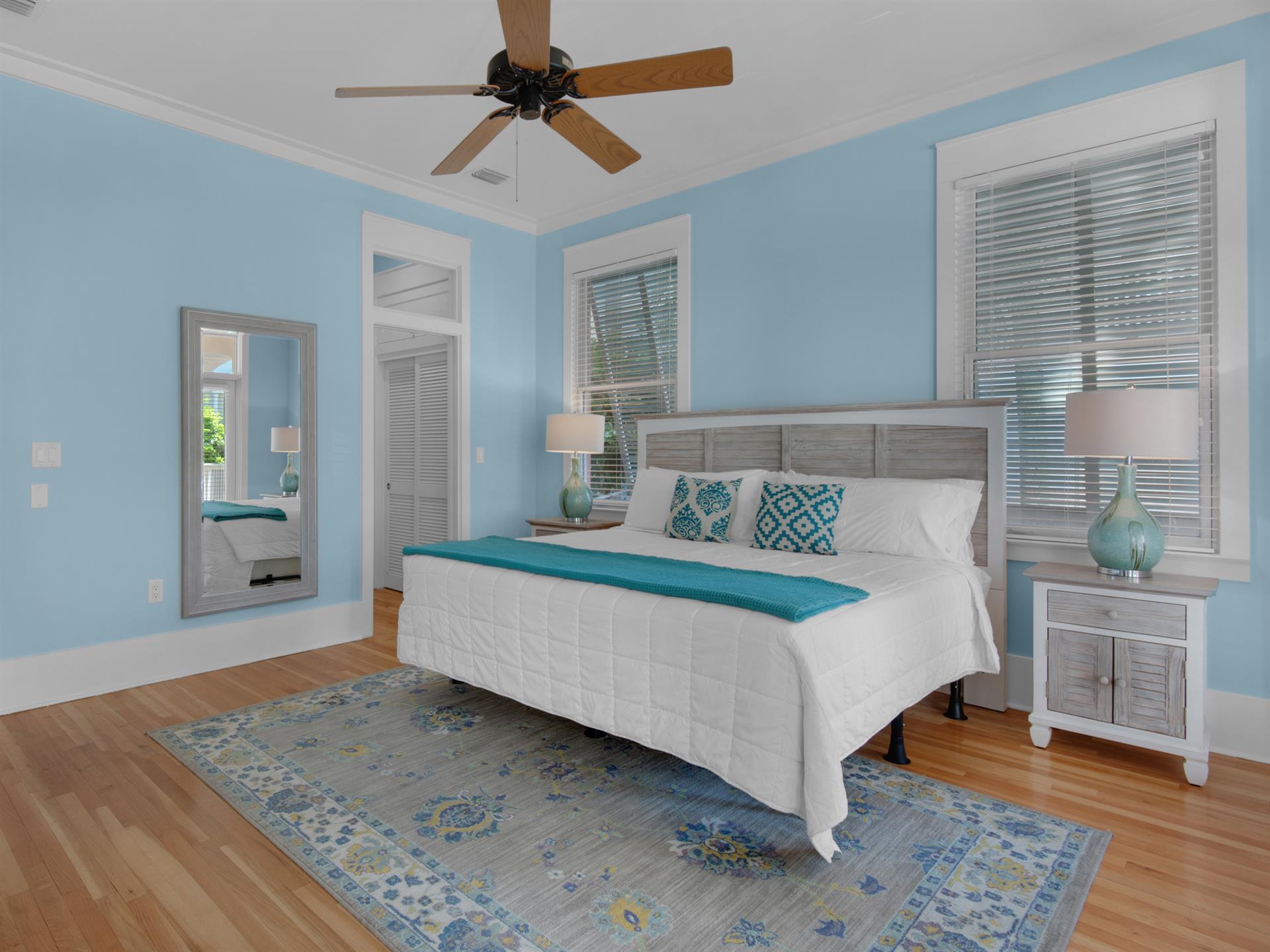 Primary bedroom with king bed  1st floor