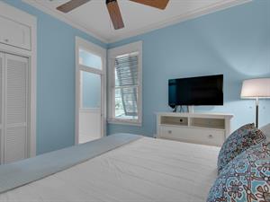 Guest bedroom with king bed and private bath  1st floor