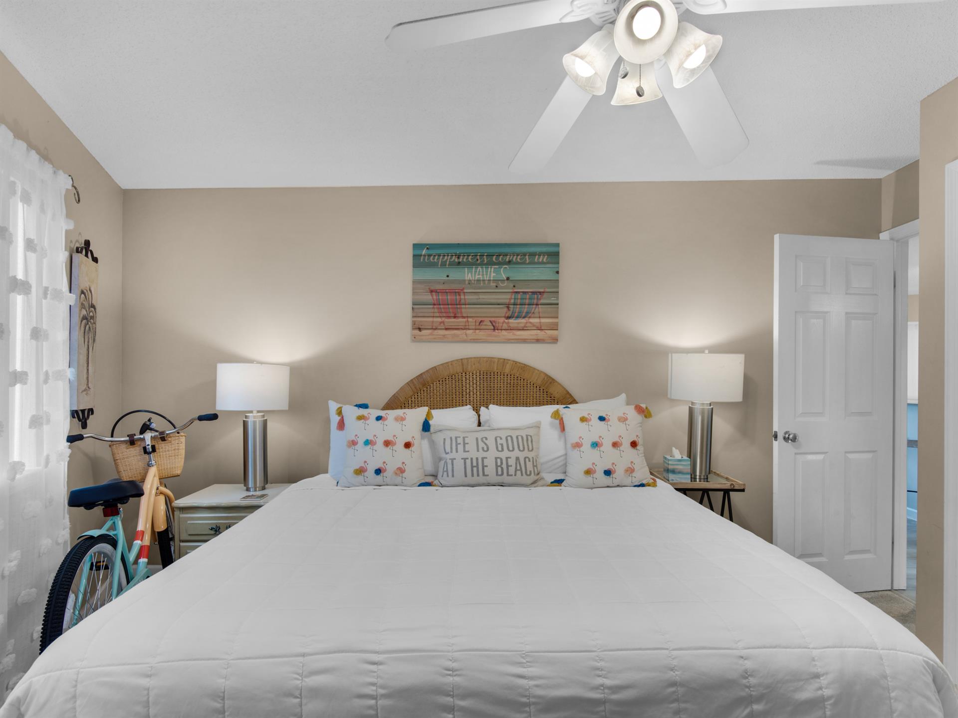 Primary bedroom with king bed