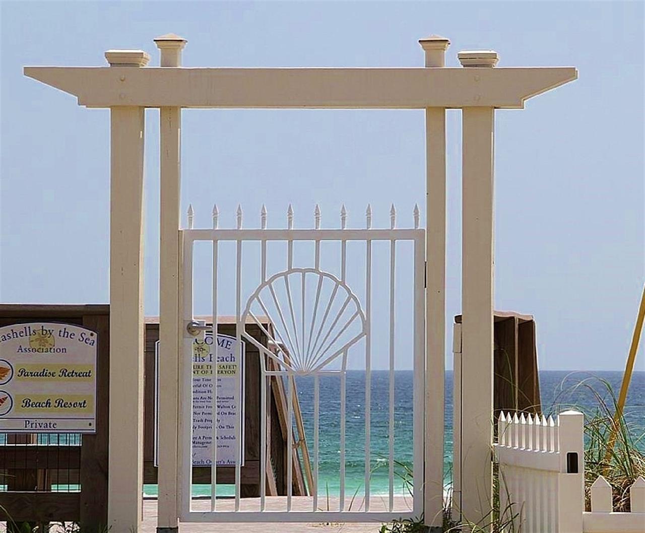 Beach Resort Beach Gate  outside the pool gate and down the road