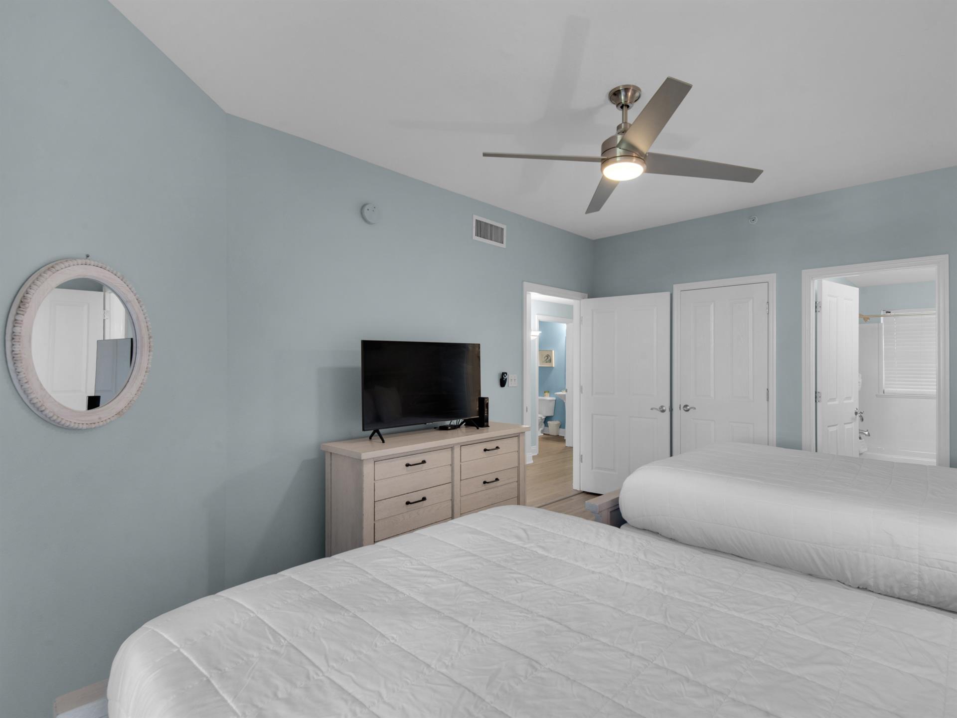 Flatscreen TV in guest bedroom