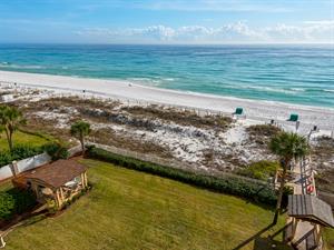 Balcony view looking down onto grounds