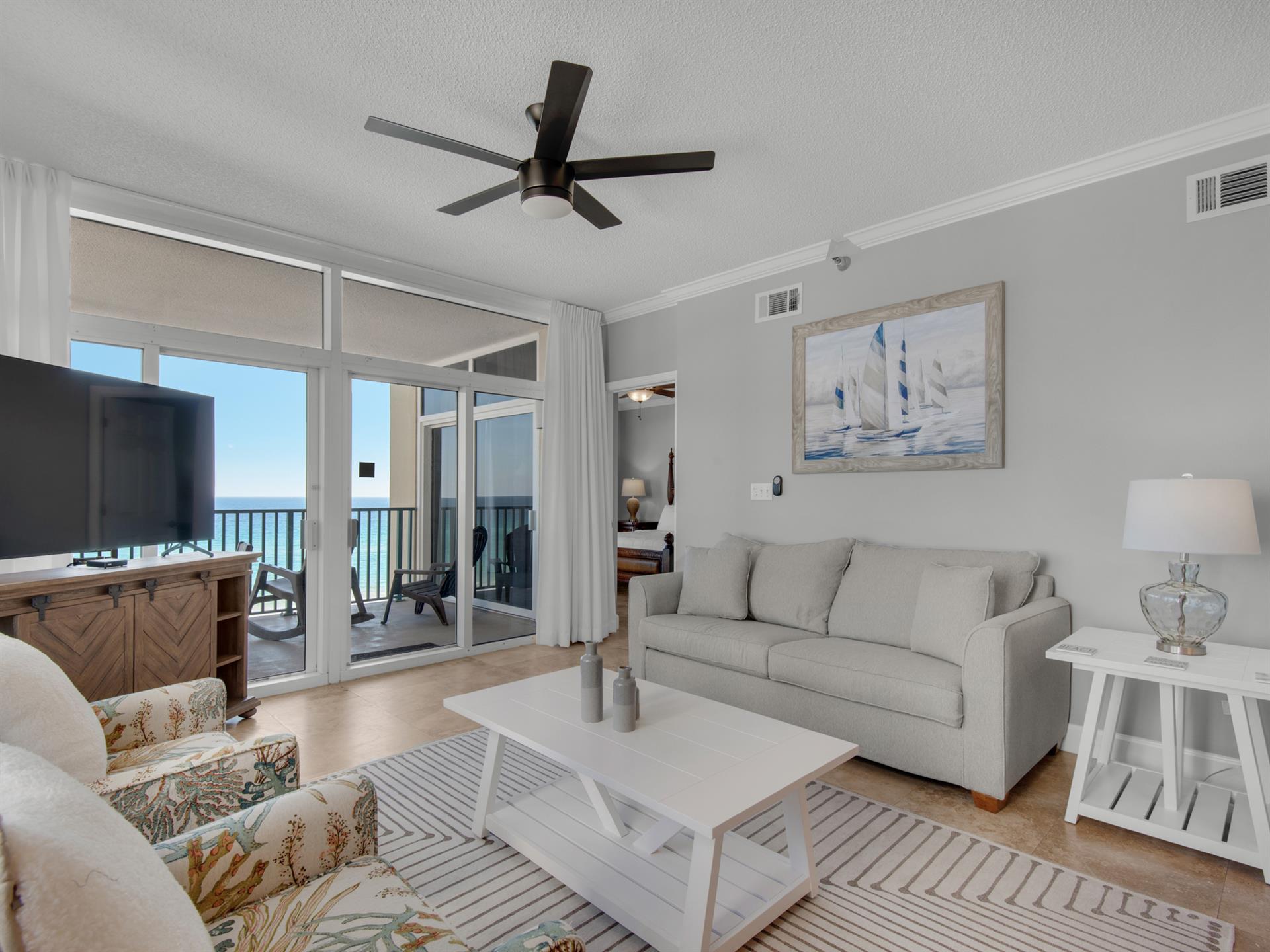 Living Area with Private Balcony Access