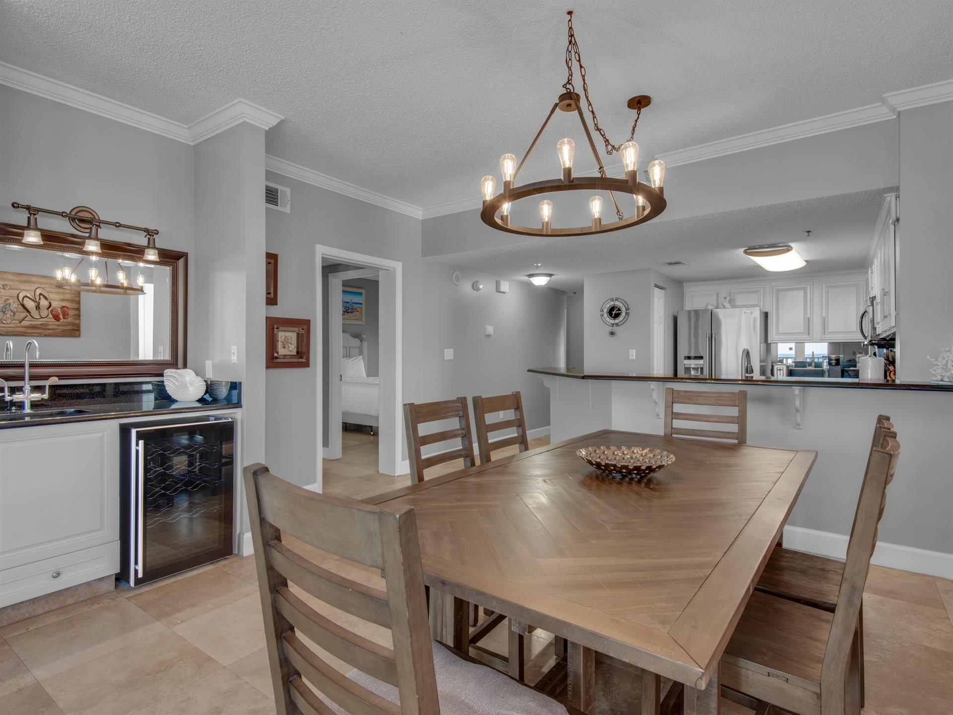 Dining Area and Wet Bar with Wine Cooler