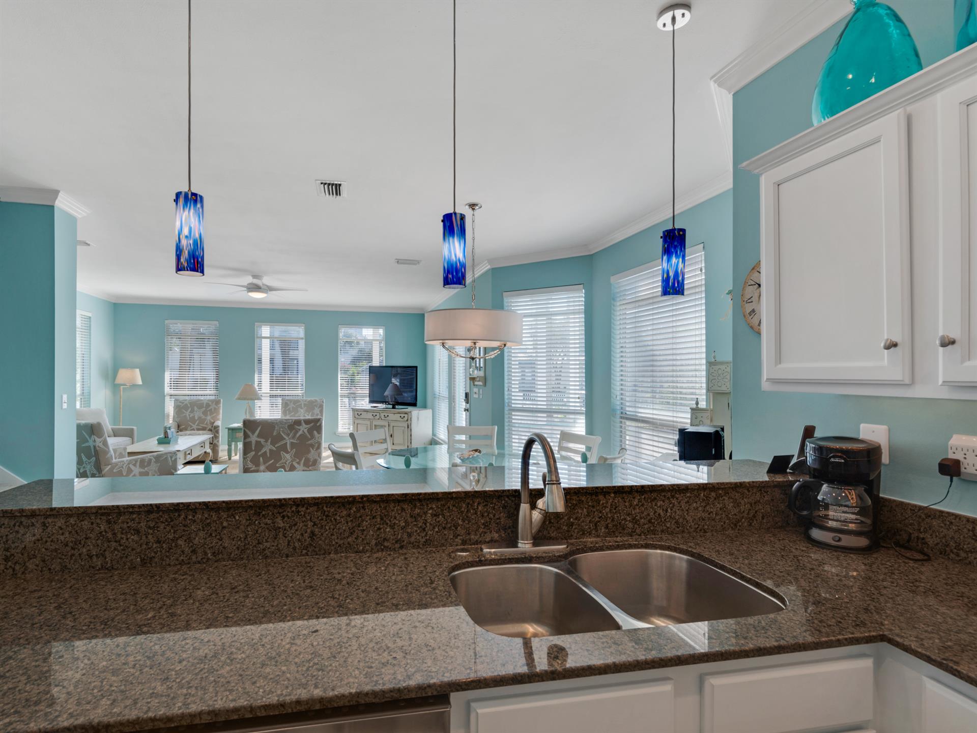 Kitchen is Open to Living Room