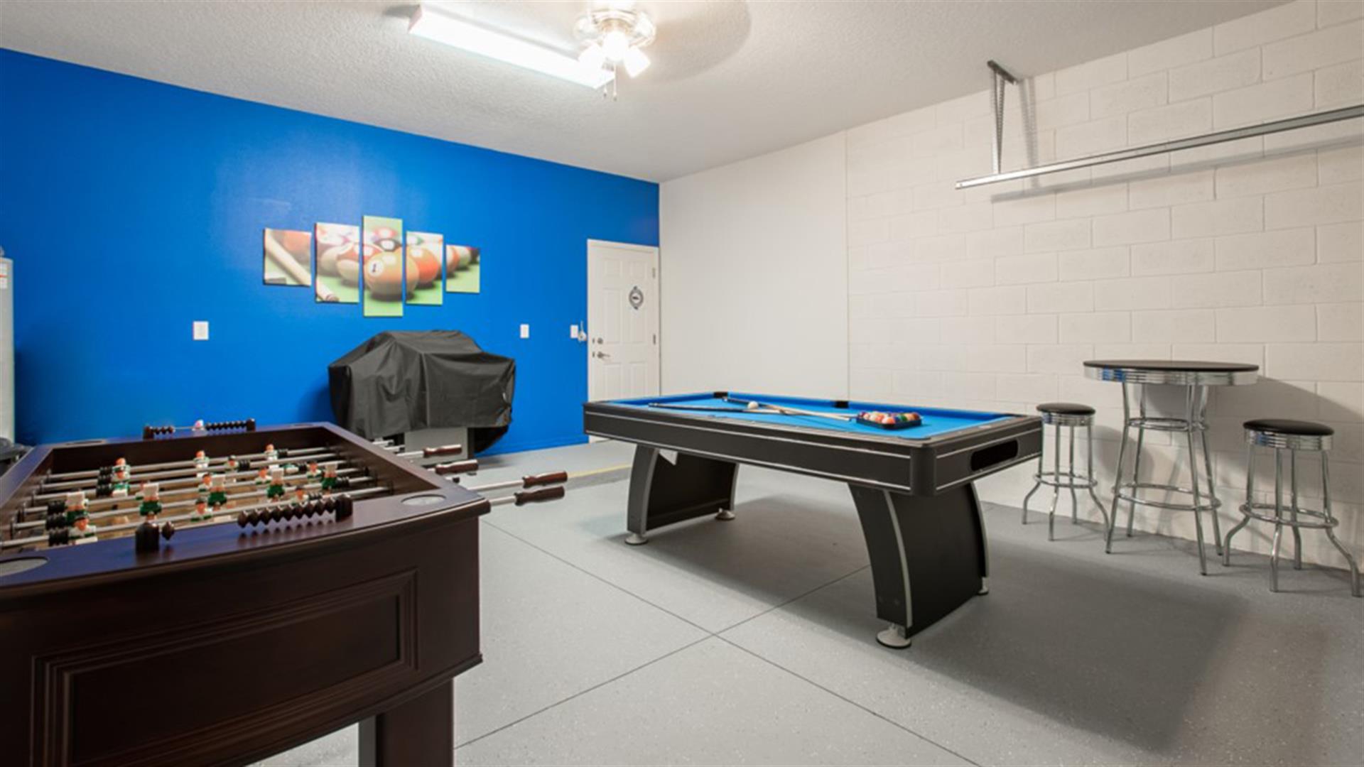 Game Room inside the Garage