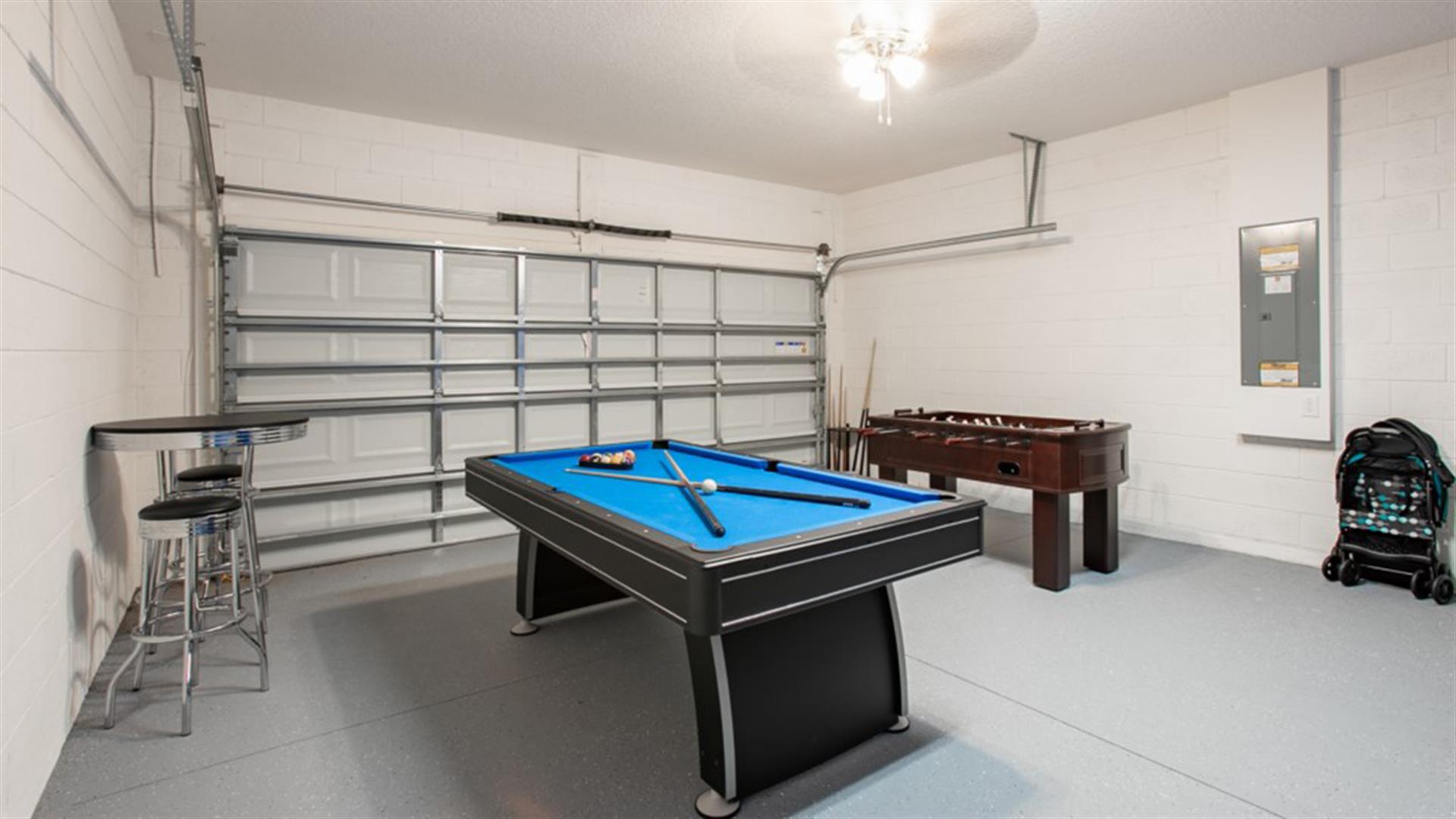 Game Room inside the Garage