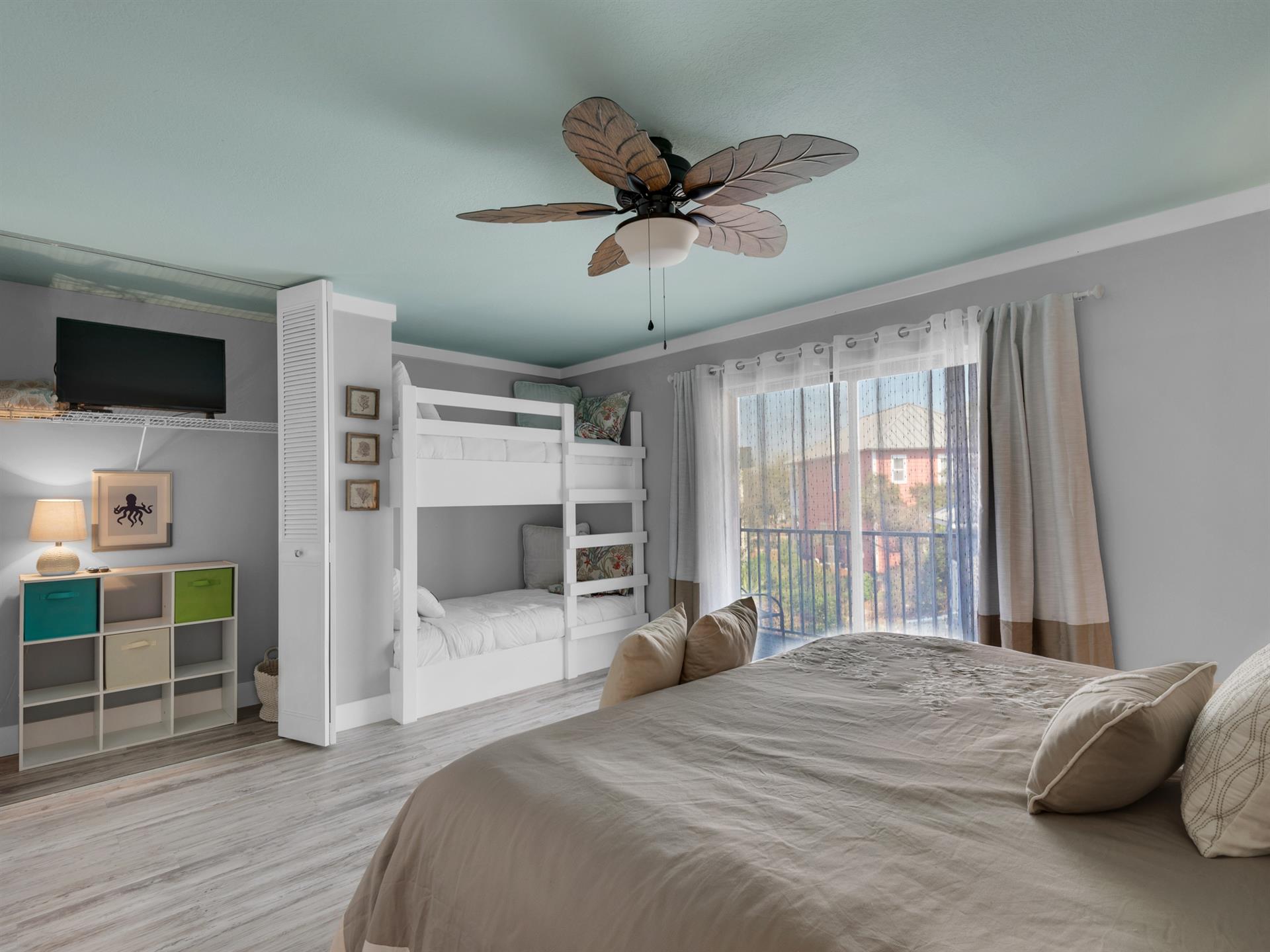 Master Bedroom 1 on 2nd Floor with King Bed and Flat Screen TV