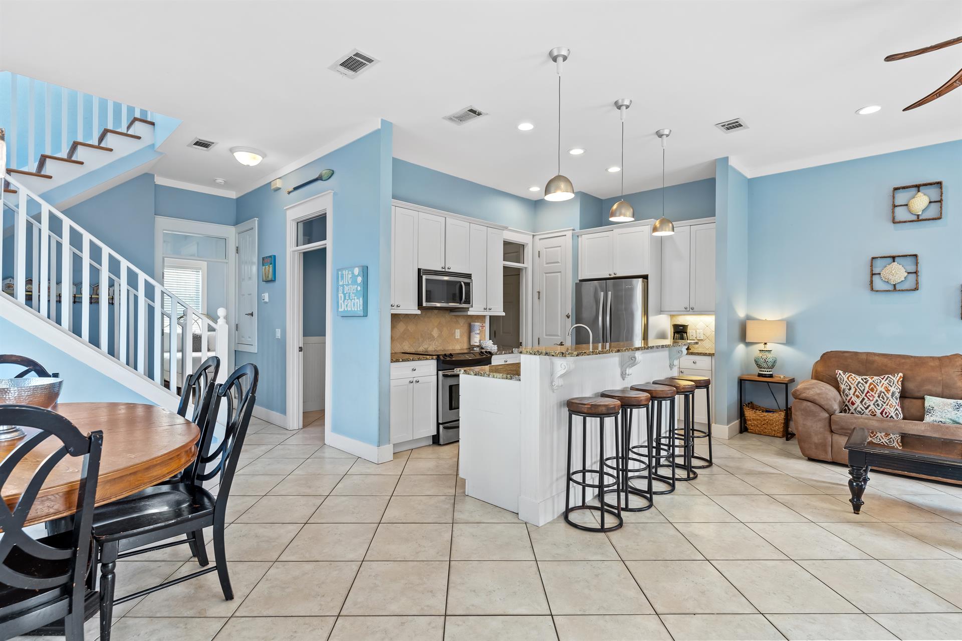 Kitchen and dining area