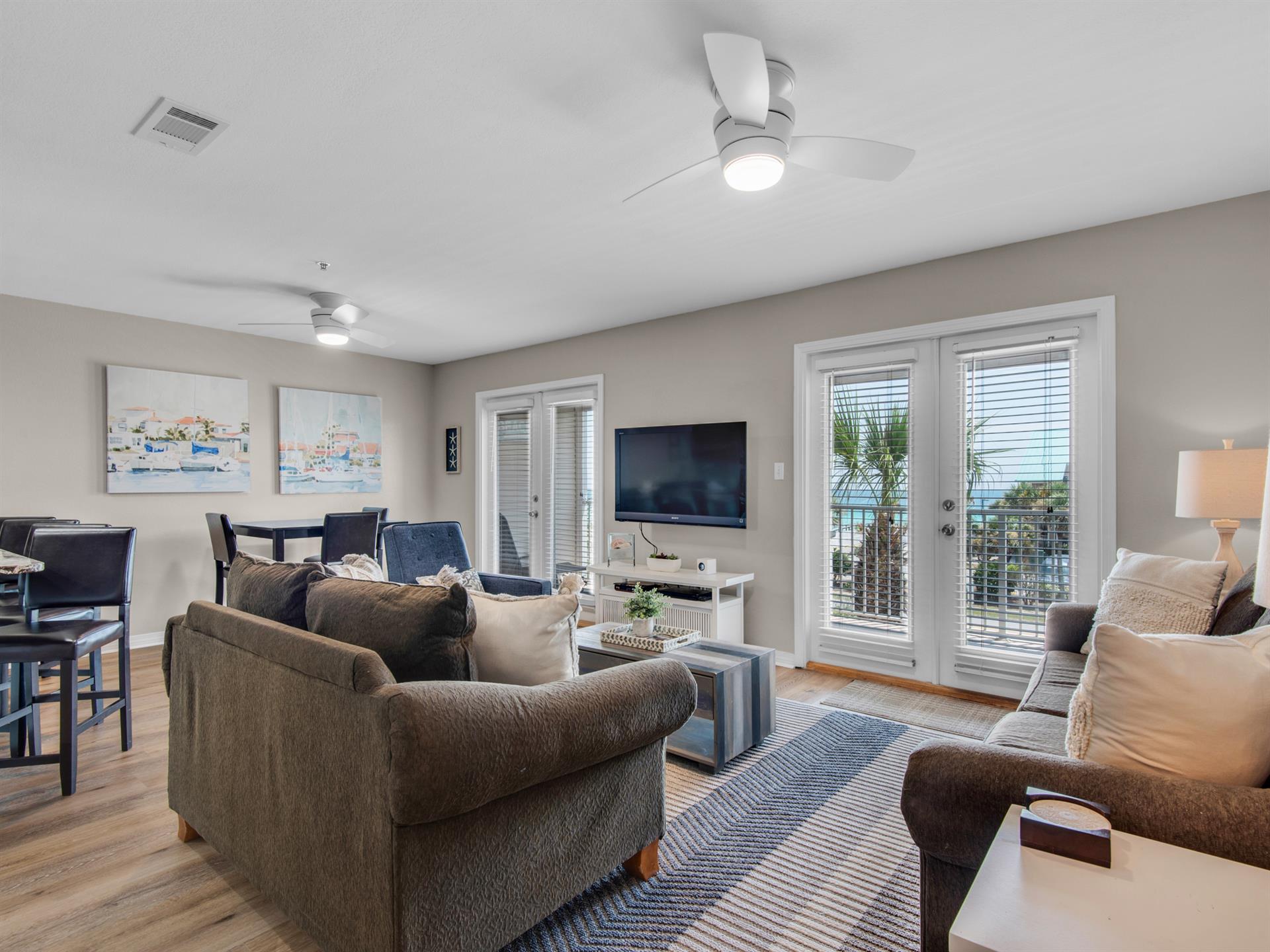 Living Area with Access to Private Balcony