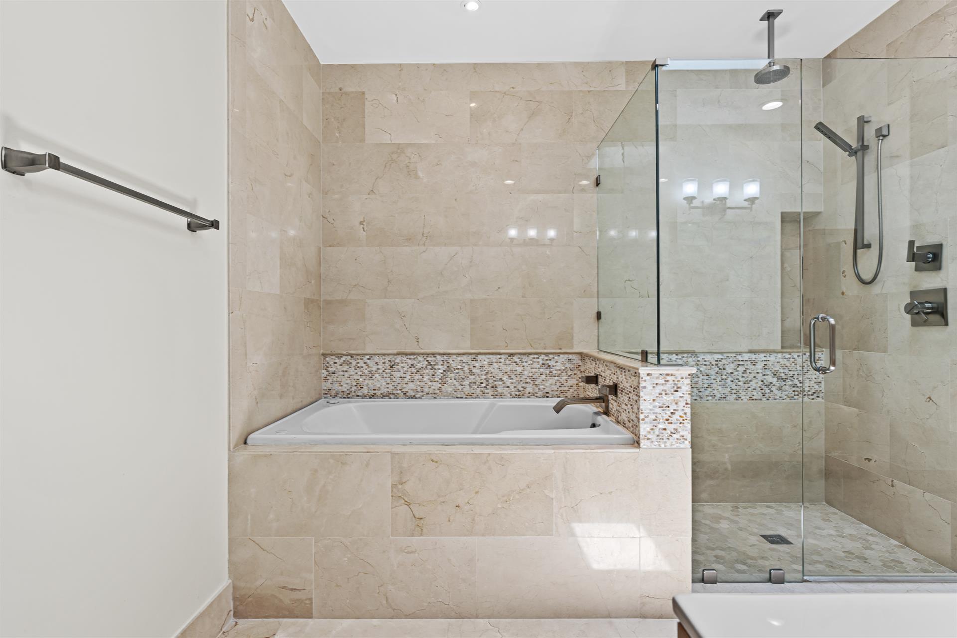 Guest Bath with Soaking Tub and Walk In Shower