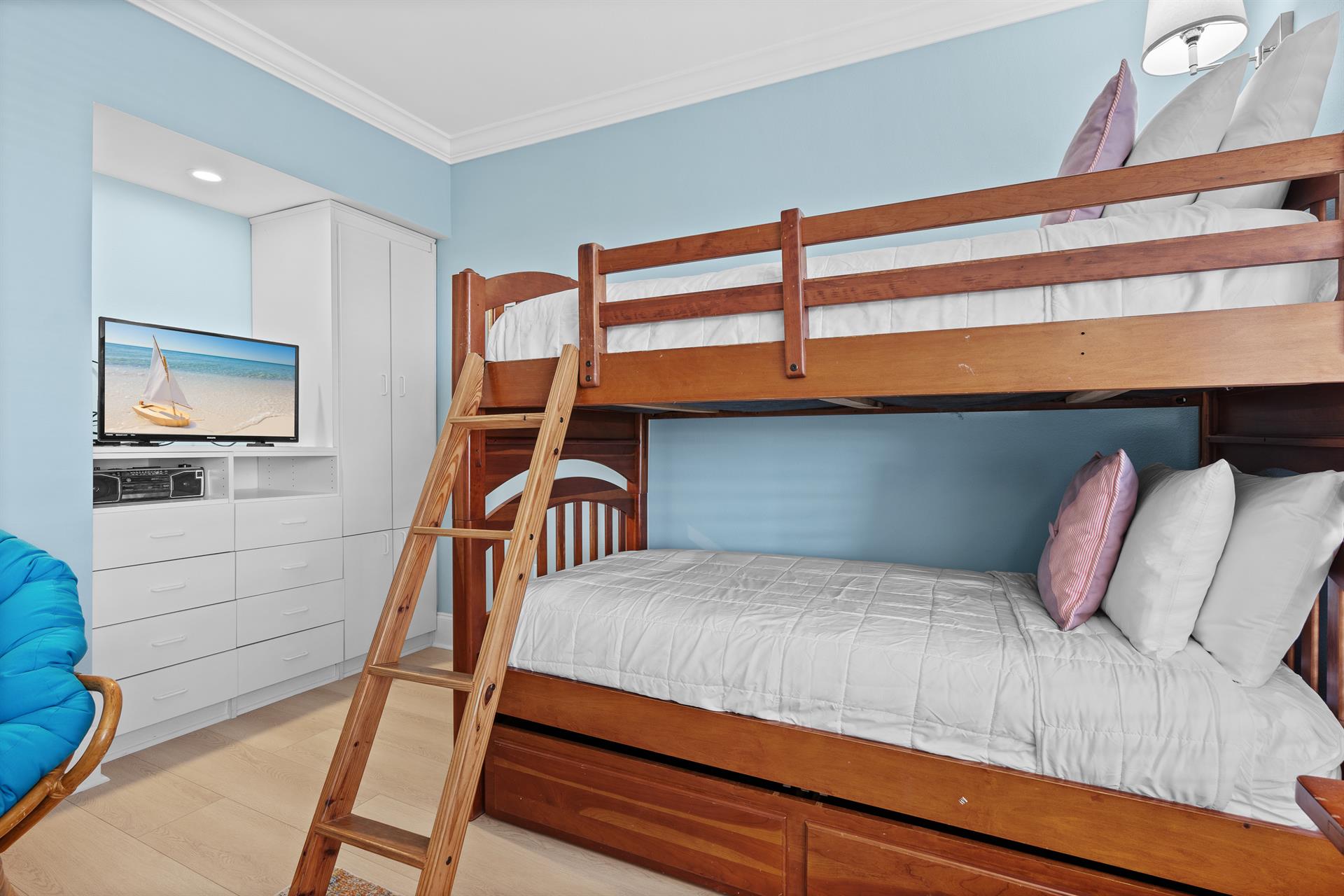 Guest Bedroom with Bunk and Twin Bed with Trundle