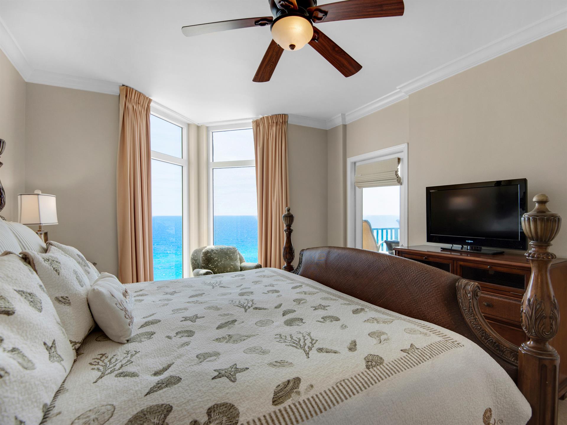 Primary Bedroom with King Bed and Flat Screen TV