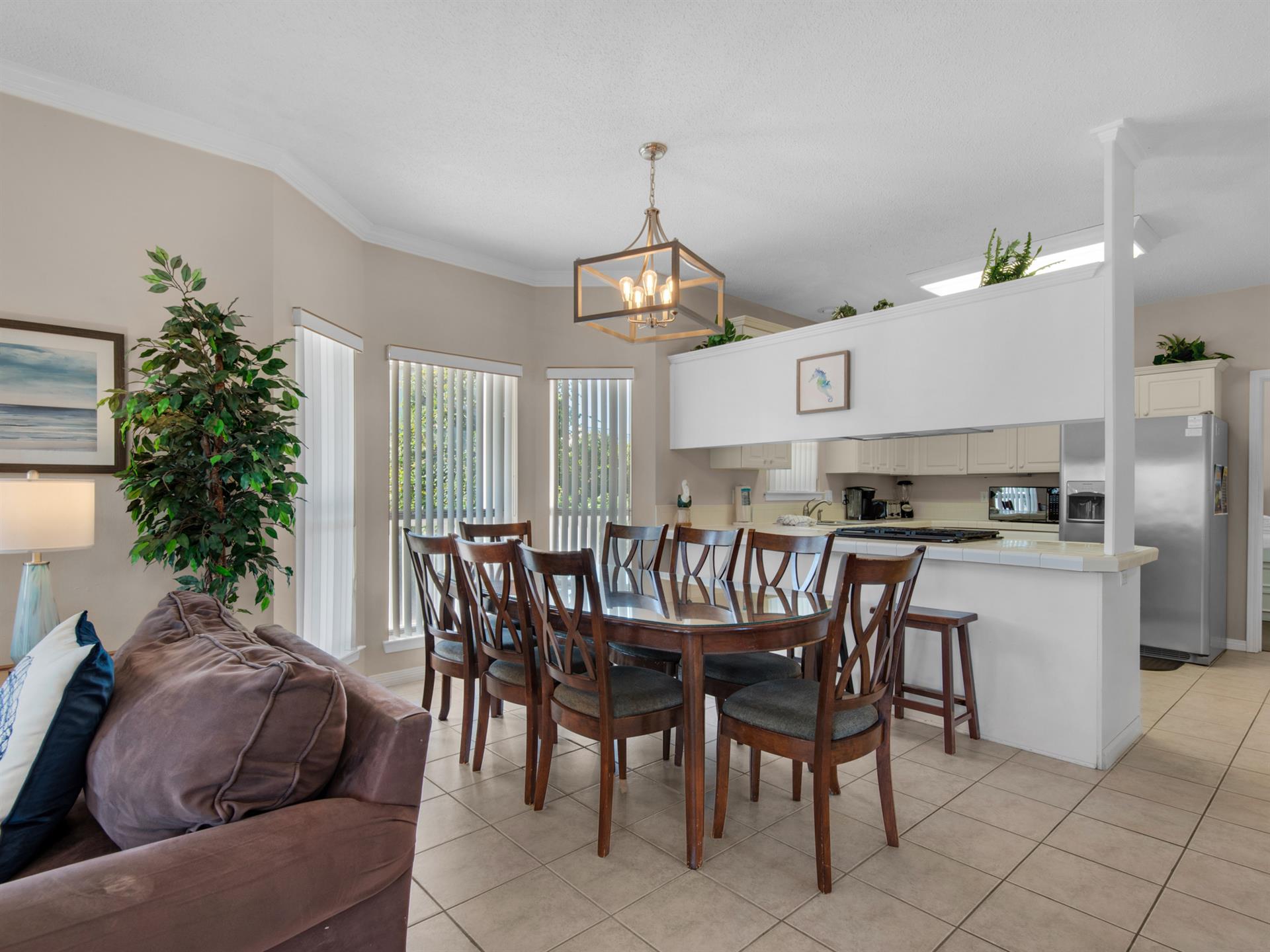 Dining area with additional breakfast bar seating