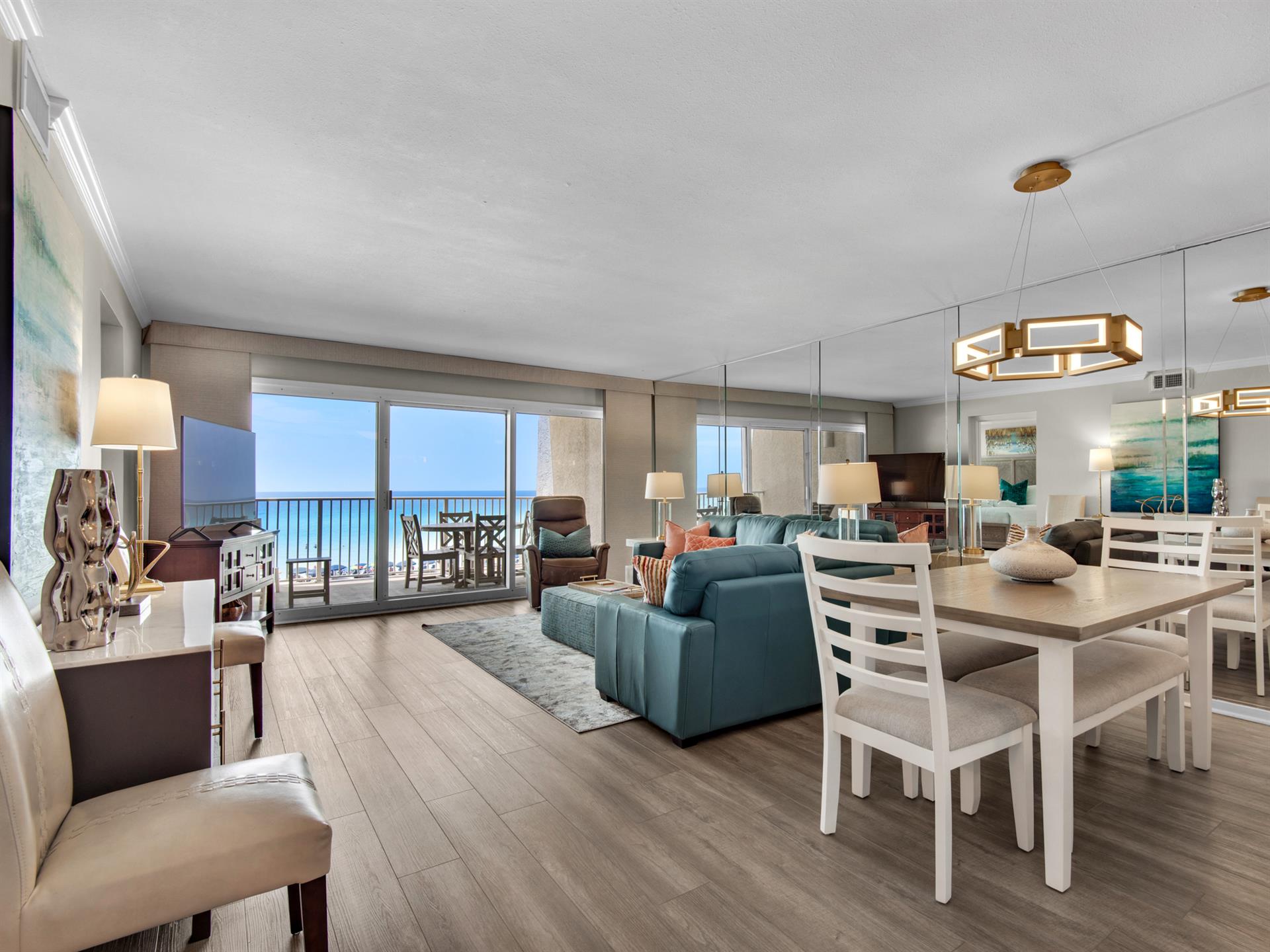 Living Area TV and Balcony