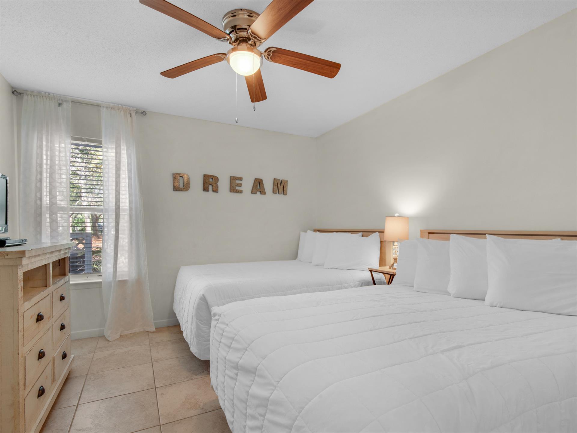 Flat Screen TV in Guest Bedroom