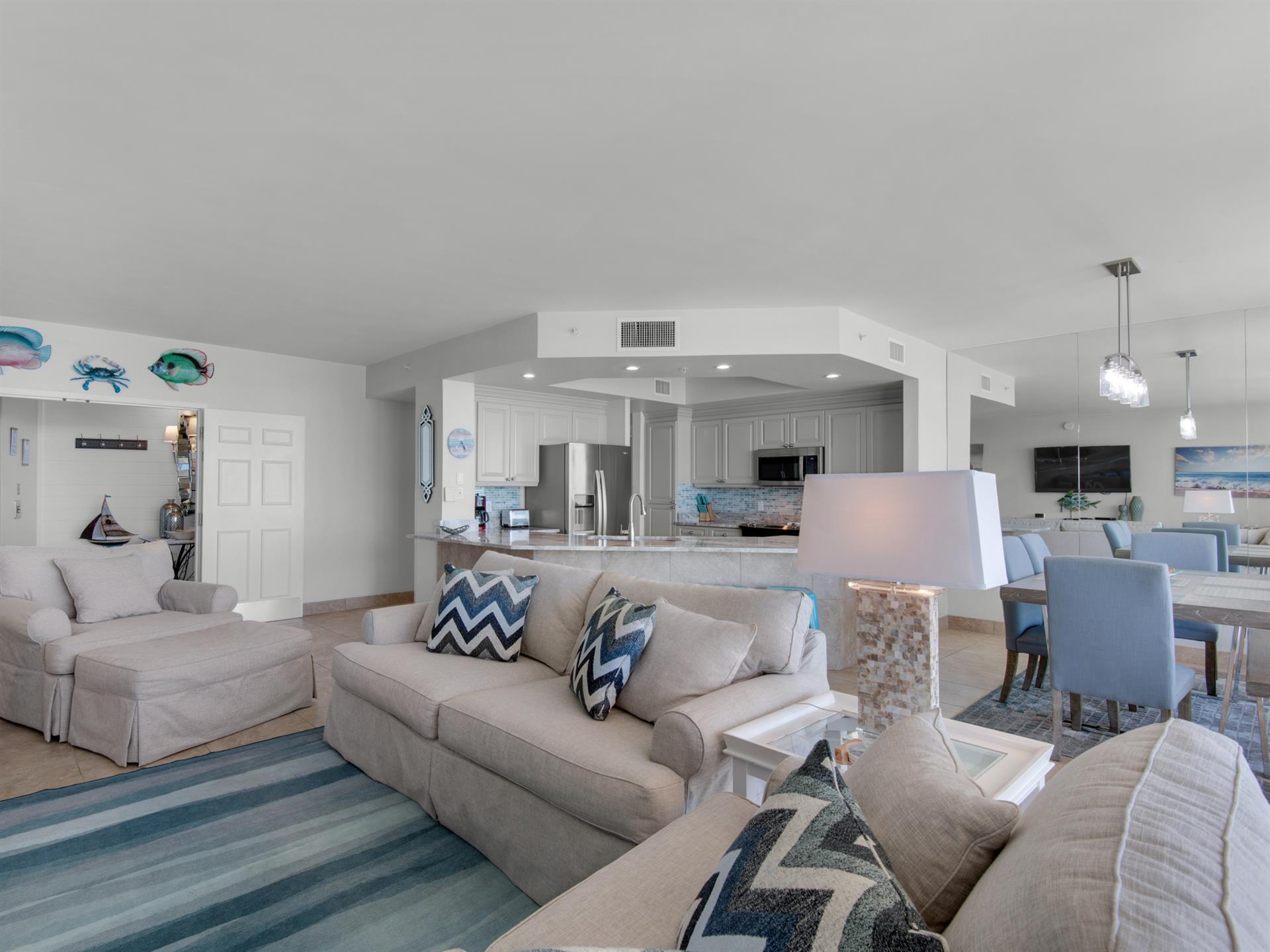 Living, Dining and Kitchen Areas