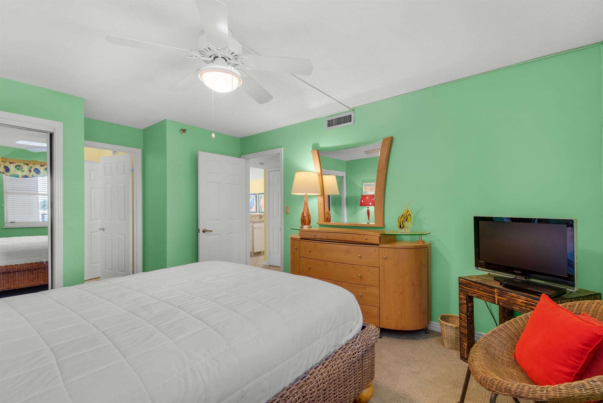 Flat Screen TV in Guest Bedroom