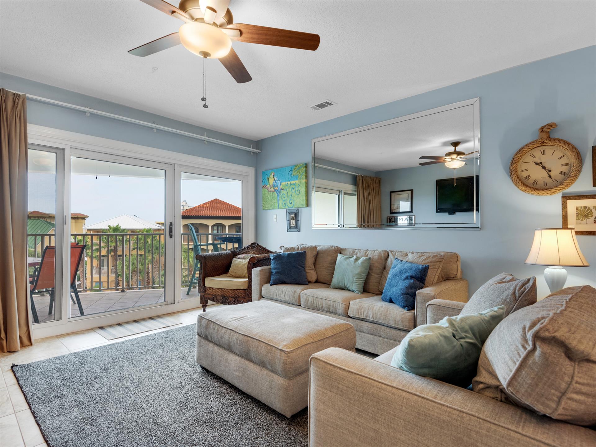 Living Area with Private Balcony