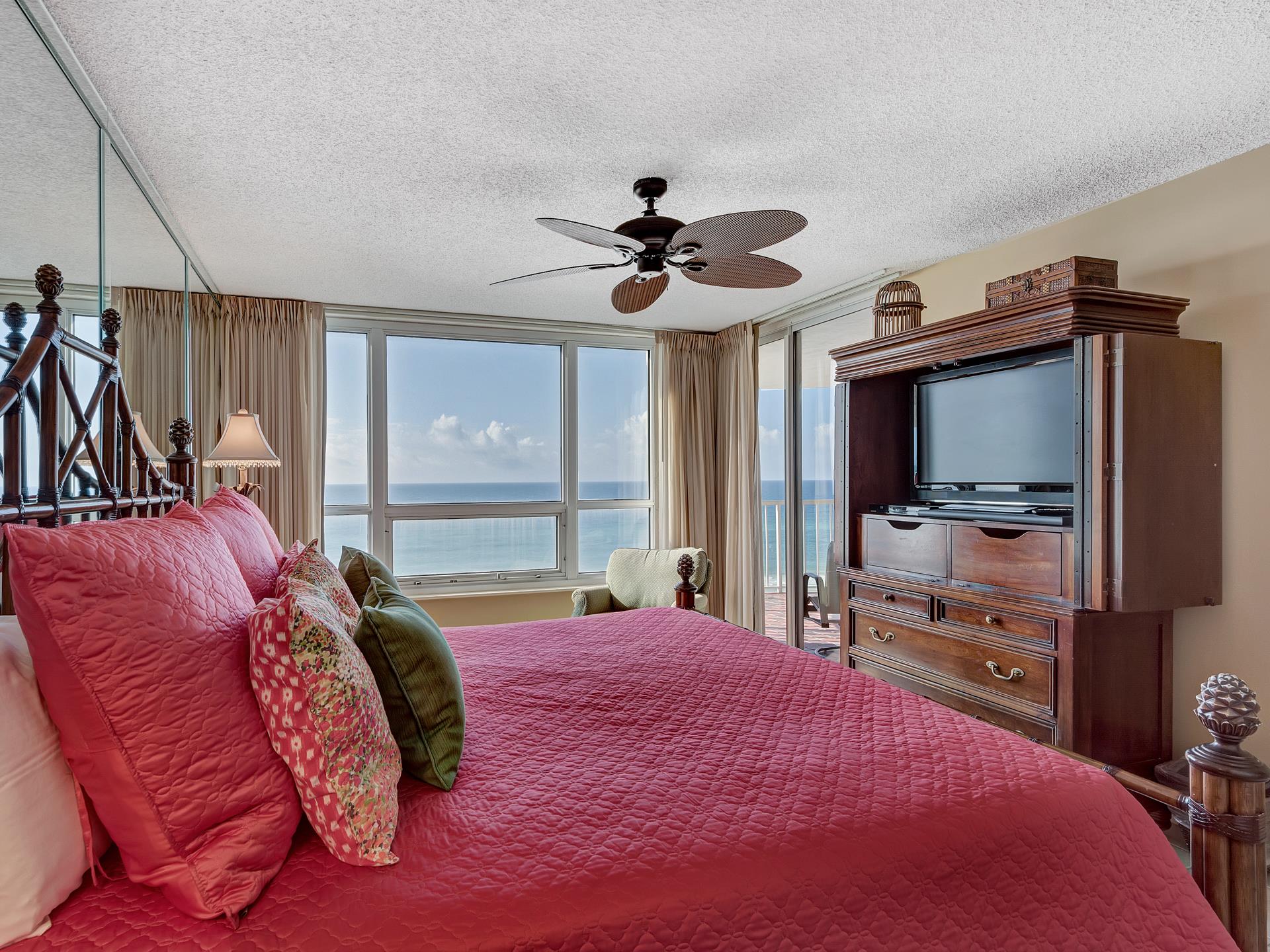 Flat Screen TV in Priamry Bedroom