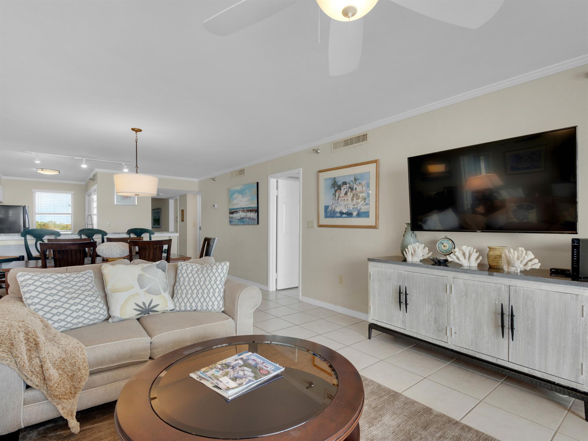 Large Flat Screen TV in Living Area