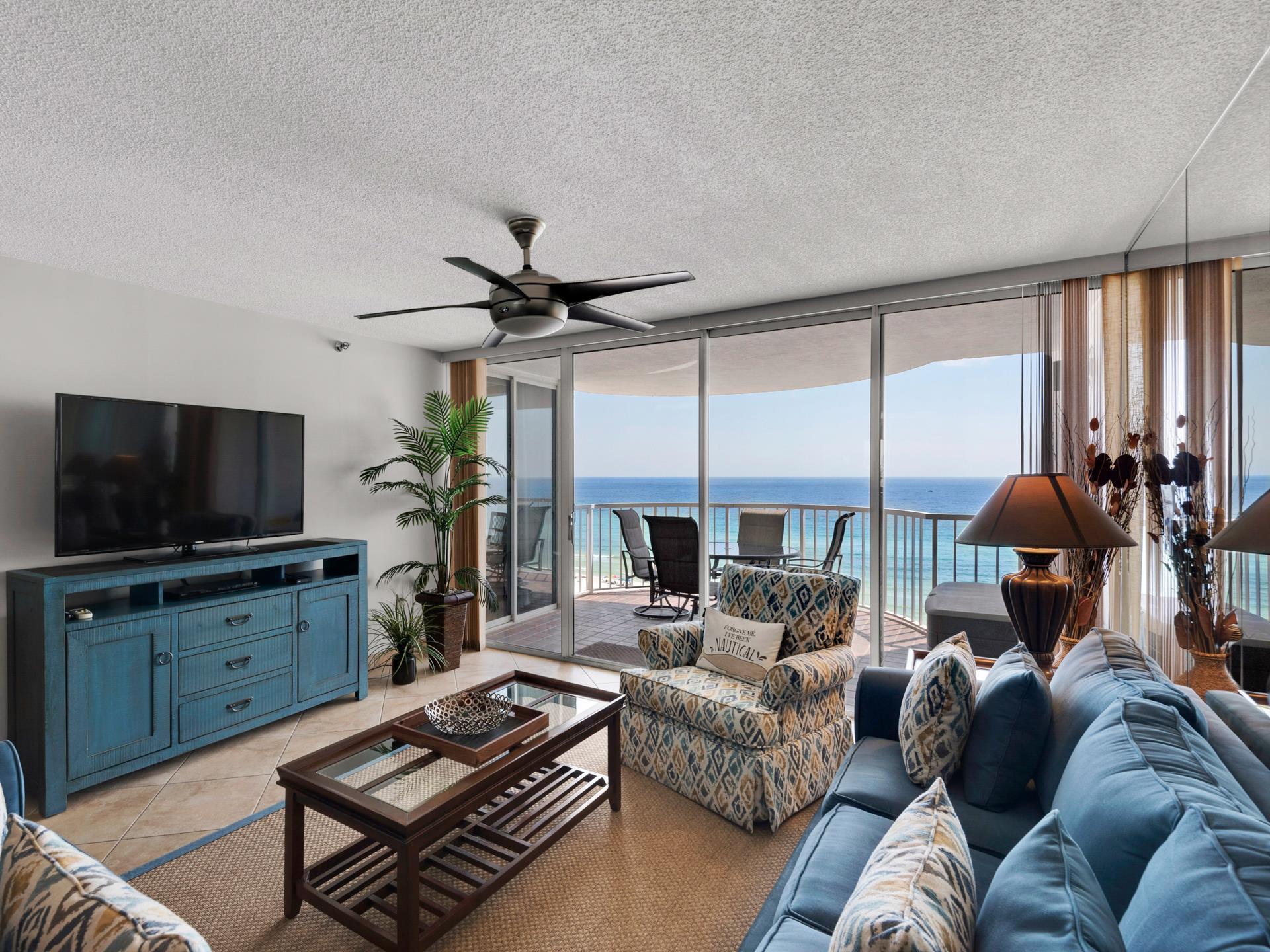 Living Area with Private Balcony