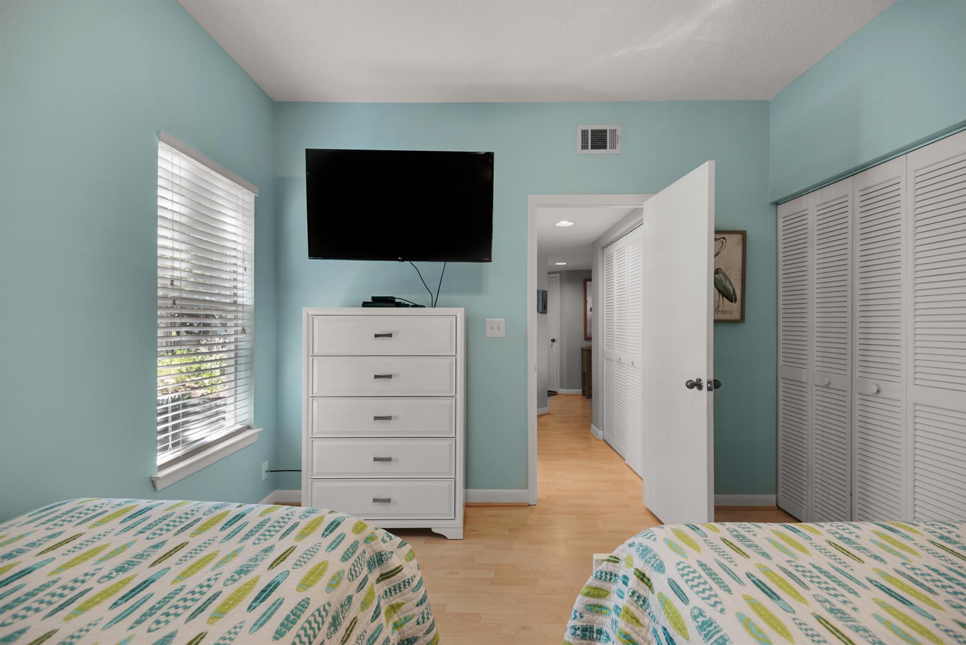 Flat Screen TV in Guest Bedroom