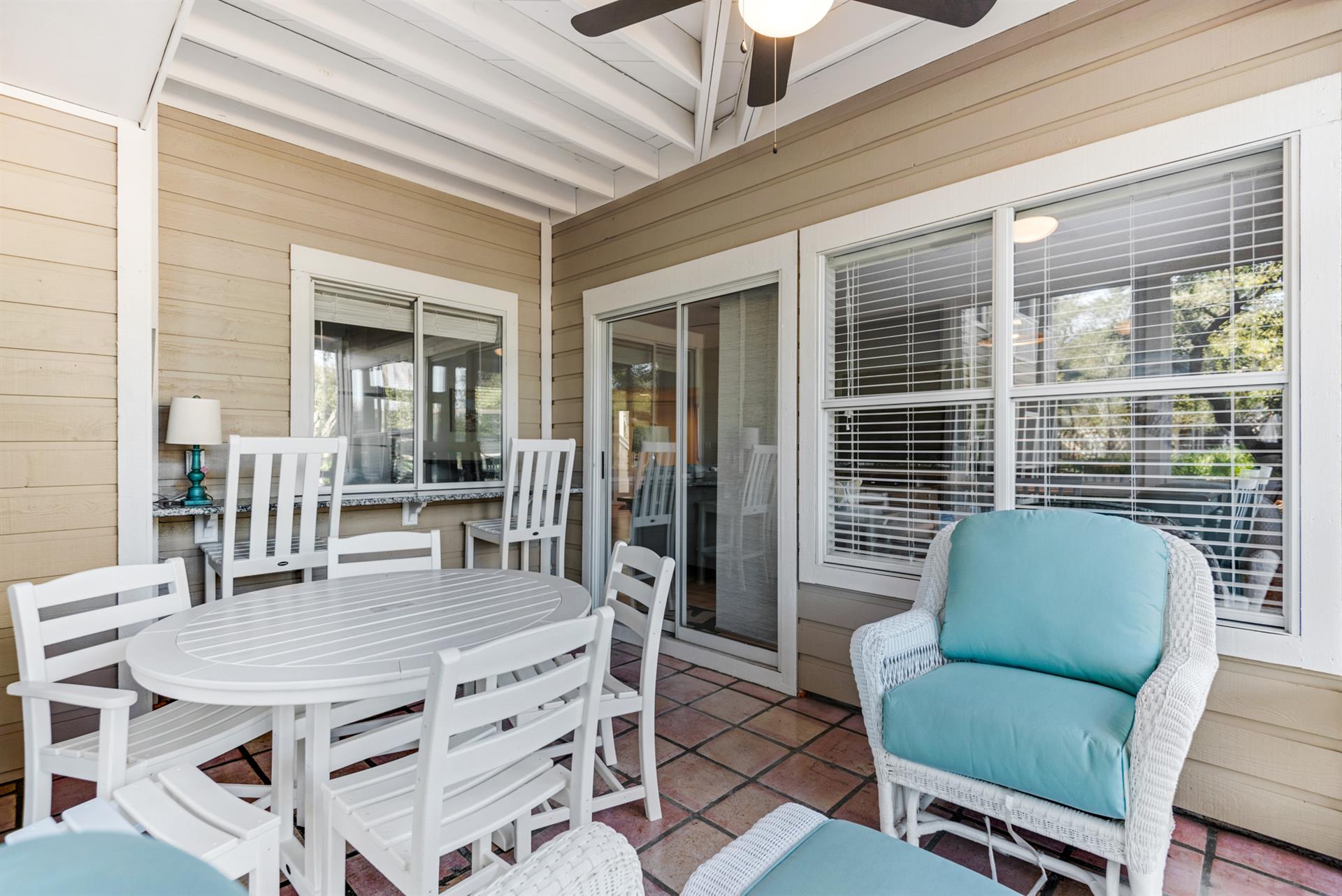 Plenty of seating on porch