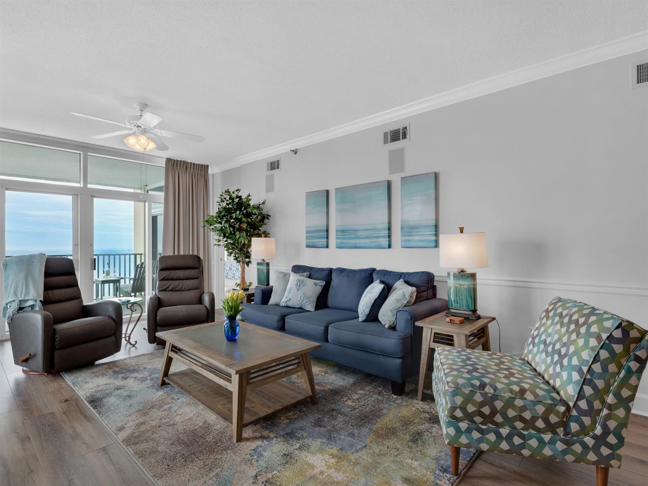 Living Area with Private Balcony