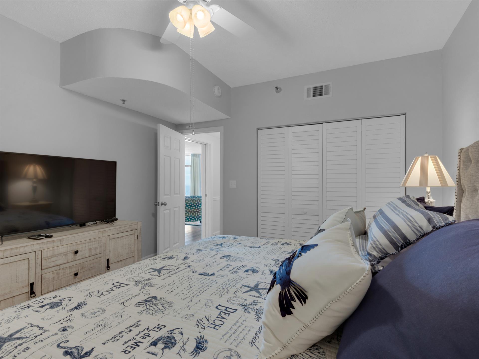 Guest Bedroom 2 with King Bed and Flat Screen TV